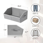 Homsorout Large Storage Bins Baskets - 6 Pack Closet Storage Cubes, Fabric Baskets for Organizing, Cube Organizer Bins with H