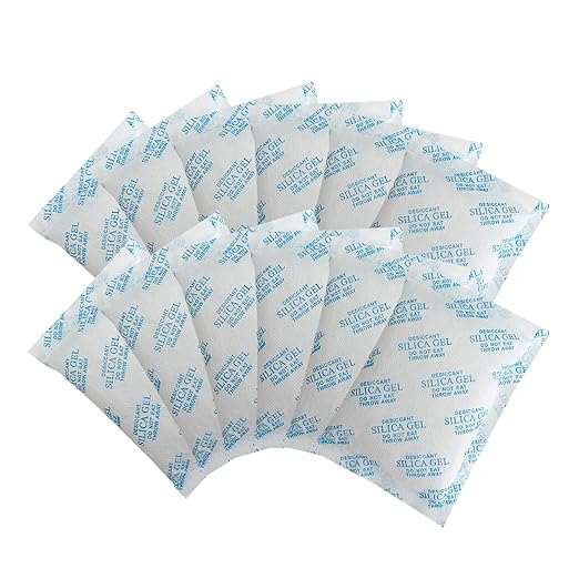 Silica Gel Packets – 50 Gram 25 Packs Desiccant Bags, Moisture Absorbers for Storage, Food Safe Desiccant Dehumidifier Packs 
