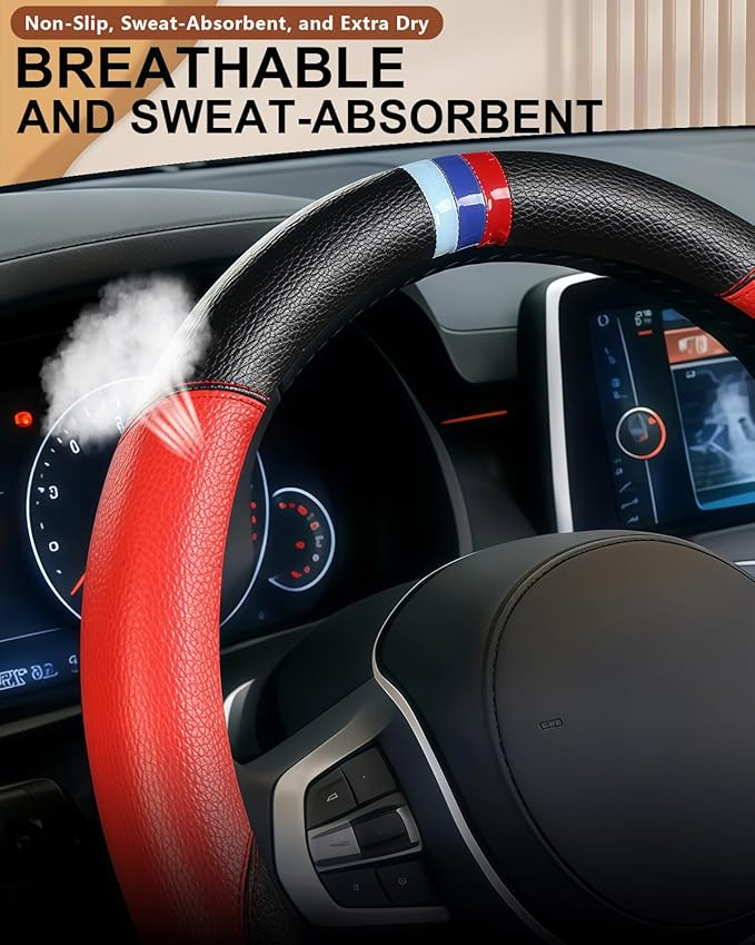 Customized Auto Car Steering Wheel Cover for BMW X1,X2,X3,X4,X5,X6,X7,i3,i4,i5,i8 535i 740Li 335i M3 M4 M5 Z1 Z3 Z4 Z5 Mini (