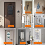 FYY Over The Door Hooks - 4 Pack Heavy Duty Dual-Hook Organizer Hanger with Non-Slip Rubber for Towels, Clothes, Hats & Bags 
