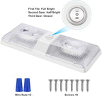 BlueFire 1 Pack Upgraded Super Bright DC 12V Led RV Ceiling Double Dome Light RV Interior Lighting with ON/Off Switch for Trailer Camper Car RV Boat (White - 1PCS)