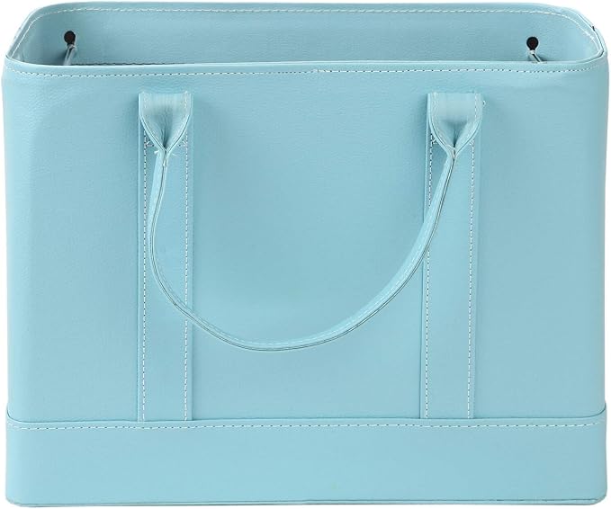 Chic File Organizer Tote with Removable Dividers – Stylish Faux Leather Document Storage with Sturdy Sides and Double Handles