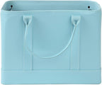 Chic File Organizer Tote with Removable Dividers – Stylish Faux Leather Document Storage with Sturdy Sides and Double Handles