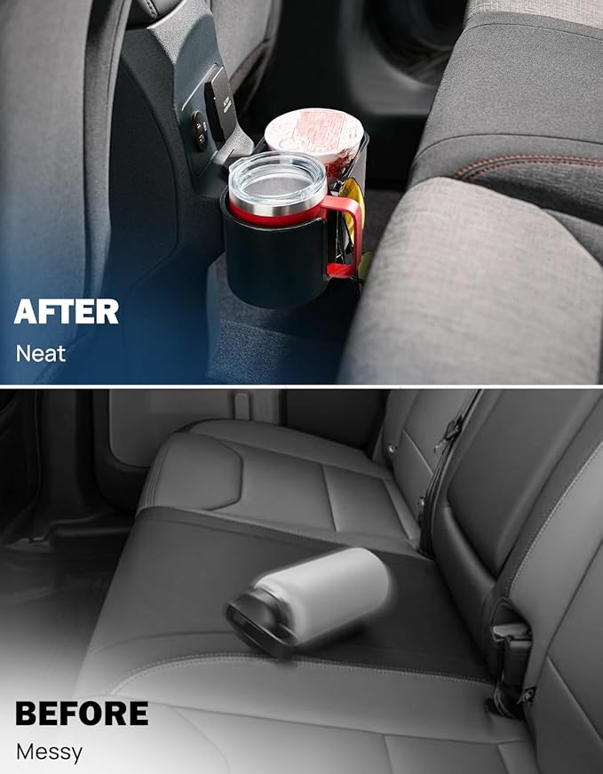JOYTUTUS Cup Holder Compatible with Ford Maverick 2022-2025 2026 Rear Seat Cup Holder Organizer FIT Insert Expander, Hold 18-32 oz Bottle and Mugs