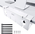 NODOCA No Drill Under Desk Cable Management Tray, 17'' Wire Management, Punch-Free Clamp on, Metal Cable Tray, Wire Organizer