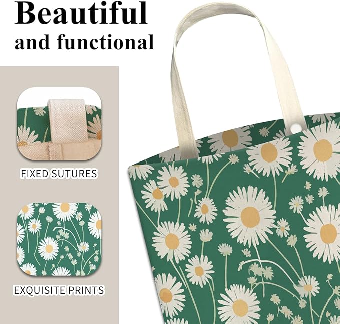Car Trash Can, Cute Car Trash Bag, Hanging Car Organizer and Storage Bag, Trash Bin for Car Accessories, Vehicle, Travelling, Camping White Green Floral