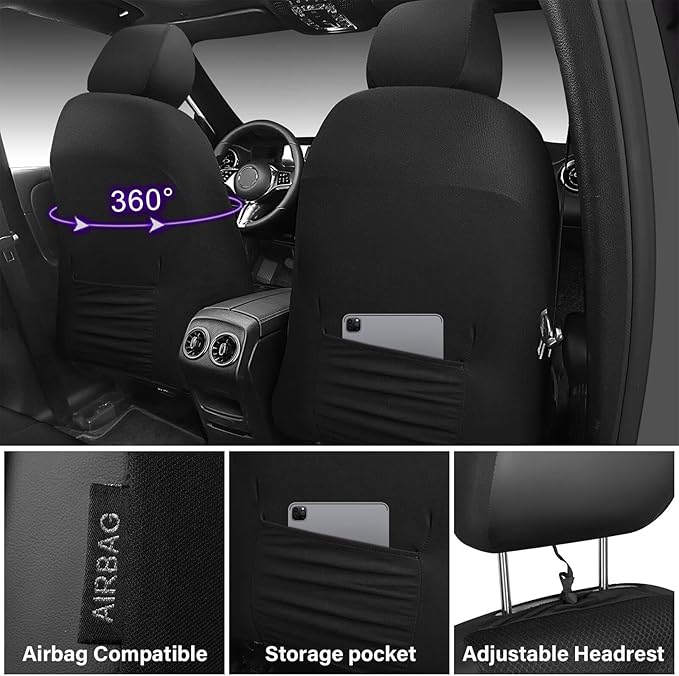 CAR PASS 3D Foam Mesh Leather Car Seat Covers Front Seats, Breathable Front Seat Cover for Cars, Comfortable Universal Fit fo