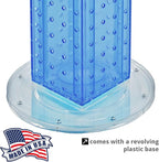 Azar Displays 700220-BLU-2C16 Four-Sided 4”W x 12” Revolving Pegboard Tower Kit Counter Display with 16-Pack of 2 inch Lockin