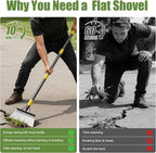 Garden Flat Shovel Scraper: 74" Metal Snow Ice Scraper, Adjustable Handle, Multifunctional Floor Scraper for Weed Cleaning Edging Trenching & Removing Snow Ice Dirty Moss