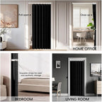 Jilron 100% Blackout Fabric Folding Door Curtain with Magnetic Closure - Accordion Style for Sliding Doors, Closets,Wardrobe 