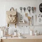 Peg Board, 4 Pack Metal Pegboard Panels White Pegboards Wall Organizer with Frame Large Heavy Duty Peg Board with Hooks for W