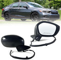 Right Passenger side Mirror Fits 2022-2025 HONDA CIVIC Sedan/Hatchback With Power Glass, Manual Folding, Match to Crystal Black Pearl Replace HO1321350 76208T20A01 (3 Pins)