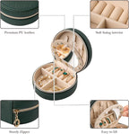 ProCase Travel Size Jewelry Box, Mini Portable Seashell-Shaped Jewelry Case with Mirror, 2 Layer Organizer in PU Leather for 