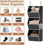 Hanging Closet Organizer 3 Shelf Collapsible Bedroom Closet Organizers and Storage Hanging with Mesh Pocket for Clothes, Clos
