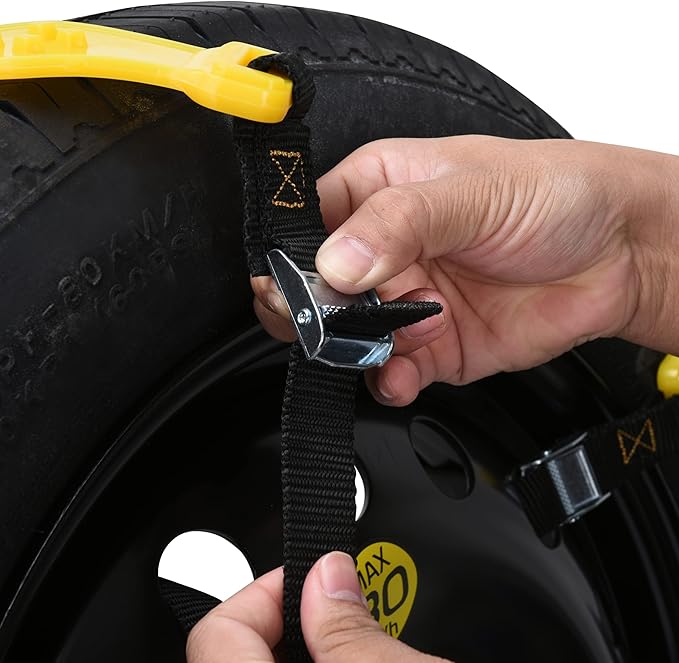 Boulder Tools Adjustable Anti-Slip Tire Chains for Car, Truck, SUVs - Compatible for (7.2-11.6 inch) Tires, Easy Install and 