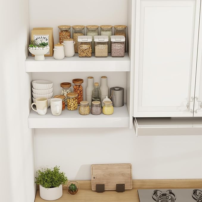 24 Inch Floating Shelves, 12" Deep Floating Shelf Wall Mounted, 24" Wall Shelves, Rustic Deep Bookshelf, Extra Deeper & Thick