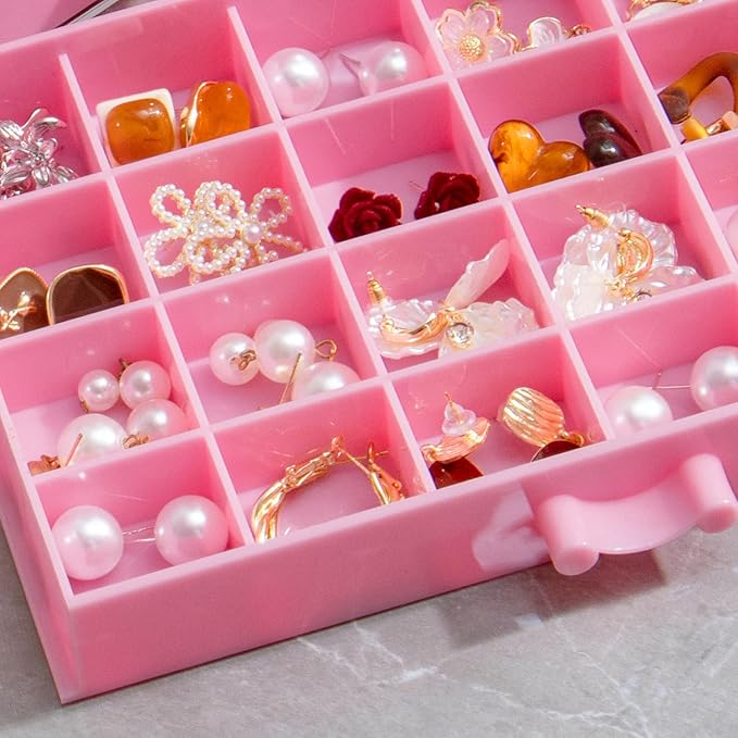 YUFONG Earring Storage Box Organizer, Acrylic Jewelry Storage Box Holder 5 Drawers Transparent Jewelry Display Stand with 120