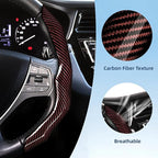 Carbon Fiber Steering Wheel Cover with Anti-Slip Lining and Segmented Design 2pcs Universal Steering Wheel Protector for Men 