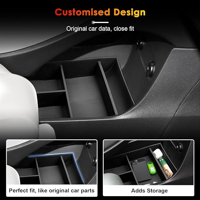 for 2024 Hyundai Palisade Lower Console Organizer for 2023-2025 Palisade SE/SEL/XRT/Limited/Calligraphy Under Console Tray for Hyundai Palisade Accessories (23-25 Palisade TPE Under Organizer)