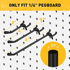 ELEAD 66-Piece 2/4/6 Inch Extra Thick Pegboard Hooks, Heavy Duty Peg Board Organizer Accessories, Peg Board Tool Hangers Fit 