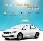 KMF 6pcs Thicken Sun Shades for Honda Civic Sedan 2012-2015 Accessories, Windshield Sunshade Full Car Window Covers for Side Rear, UV Block and Blackout Privacy for Camping Outdoor