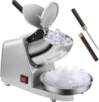 VIVOHOME Electric Ice Crusher Shaver 4 Blades Snow Cone Maker Machine Silver 210lbs/hr with Ice Pick for Home and Commercial Use