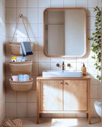Over the Door Hanging Basket for Organizing 3 Tiers Woven Cotton Rope Wall Mount Storage basket Decorative Kitchen Hanging Or