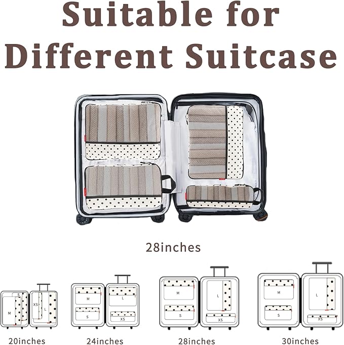 U+U 4 Set Compression Packing Cubes - Ultralight Travel Organizers, Space-Saving Suitcase Organizer, Expandable Packing Cubes