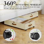 Yecaye Under Bed Storage with Wheels, Hemp Grey