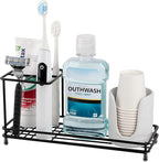 Toothbrush Holders for Bathrooms, Carbon Steel Tooth Brush Holder Electric Toothbrush and Toothpaste Organizer Bathroom Acces