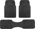 Motor Trend FlexTough LITE Rubber Car Mats Full Set - All Weather Floor Mats for Trucks, Cars & SUVs - Automotive Waterproof Black Car Floor Mats for Cars Interior Accessories Universal Trim-to-Fit