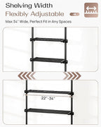 ALLZONE Over The Toilet Storage Cabinet, 4-Tier Adjustable Bathroom Shelves, 22-34 Inch Wide, Tension Mounted Organizer, Spac