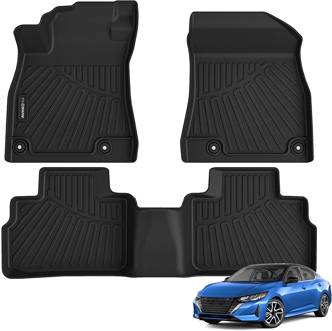 All Weather Floor Mats Fit for Nissan Sentra 2020-2025 TPE Liners Sentra Accessories Set All Season Guard Odorless Anti-Slip Floor Mats Black