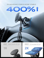 LISEN Magnetic Car Phone Mount for iPhone and Android with 6 Magnets and Adjustable Arch Design, Black