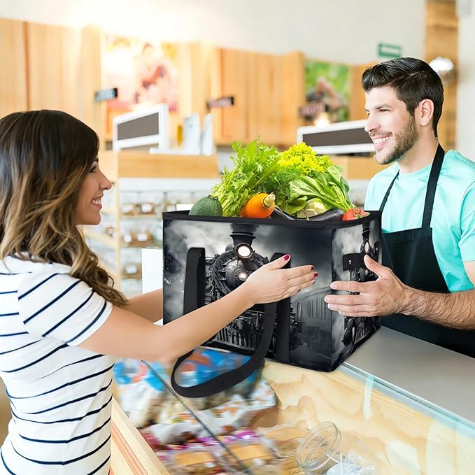 Reusable Grocery Bag Foldable Shopping Tote Bag with Handles Reusable Shopping Bags Large Kitchen Grocery Bags