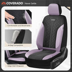 Coverado Front Seat Covers, Automotive Seat Covers 2 Seats, Leather Car Protectors 2-Pack, Auto Seat Covers Universal Fit for