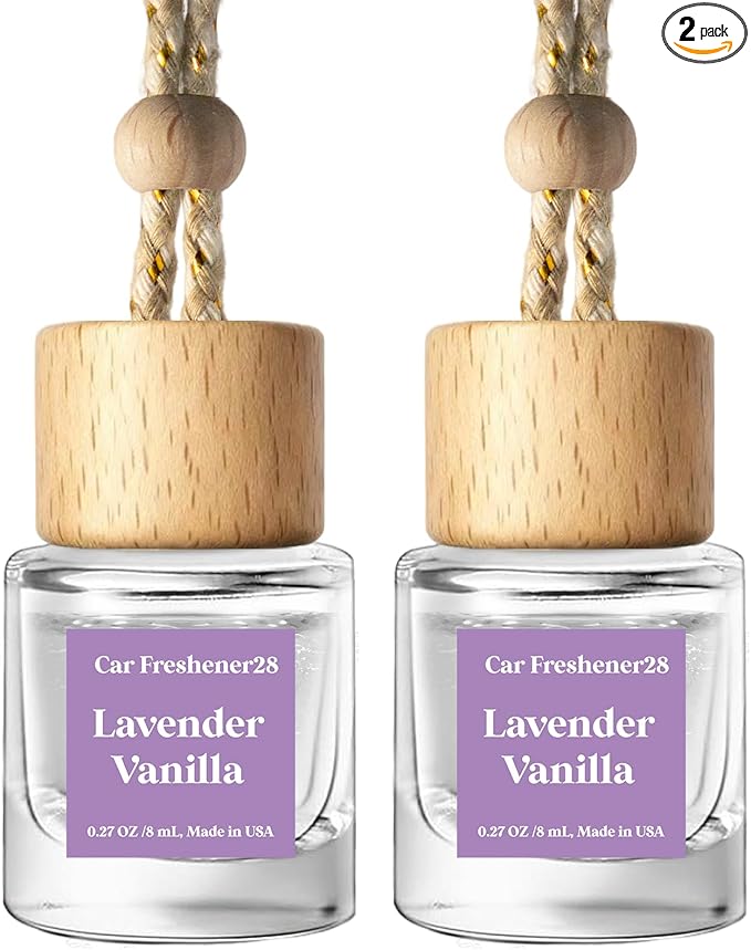 C Classy Car Air Freshener Hanging 2 Pack, Lavender Vanilla Essential Oil Diffuser for C ar, Cute Air Freshener, Long-Lasting
