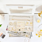 ProCase 5 Layers Stackable Jewelry Tray Box, Stackers Jewelry Trays for Dresser Drawer Storage, Jewelry Organizer Case with L