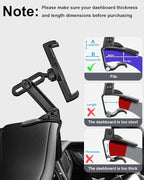 Dashboard Clip Car Phone Holder - [Thick Cases Friendly] 360° Adjustable Dash Clamp Phone Holders for Your Car Mount Accessories for iPhone 17 Pro Max Air 16 15 14 13 12 Plus, Android, All Smartphones