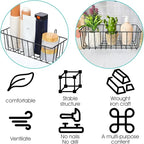 10 PCS Hanging Wire Baskets for Organizing - Hanging Metal Basket Storage with Wall Grid Panel, Rust-Resistant Iron for Kitch