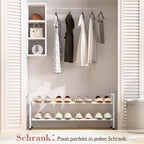 Bumusty 2-Tier Expandable Shoe Rack for Closet, 18“-33” Adjustable Shoe Rack for Small Space, Small Shoe Organizer for Front 