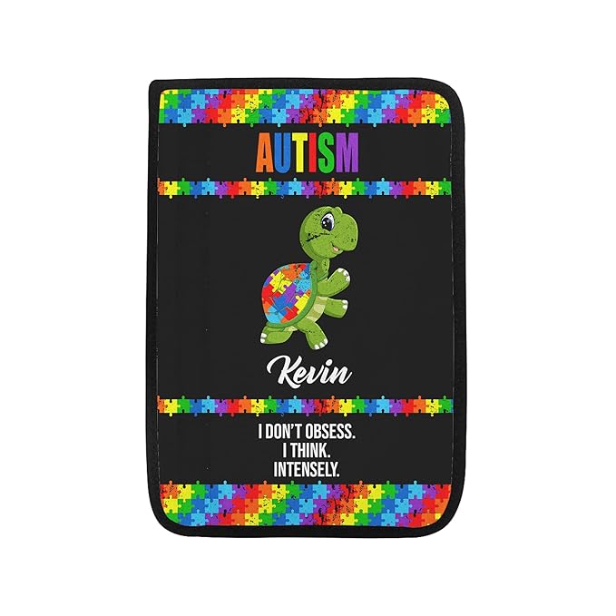 I Don't Obsess Seat Belt Autism Awareness Seat Belt Cover for Kid Family Special Need Autistic Medical Alert Car Cushion Cover Support Autism Gift Personalized Name 48