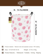 HUNRUNG Laundry Hamper,Large Canvas Fabric Lightweight Storage Basket Toy Organizer Dirty Clothes Collapsible Waterproof for 