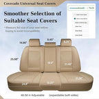 Coverado Leather Rear Seat Covers for Cars, Waterproof Back Seat Cover, Universal Automotive Seat Cushion Protector for Most 