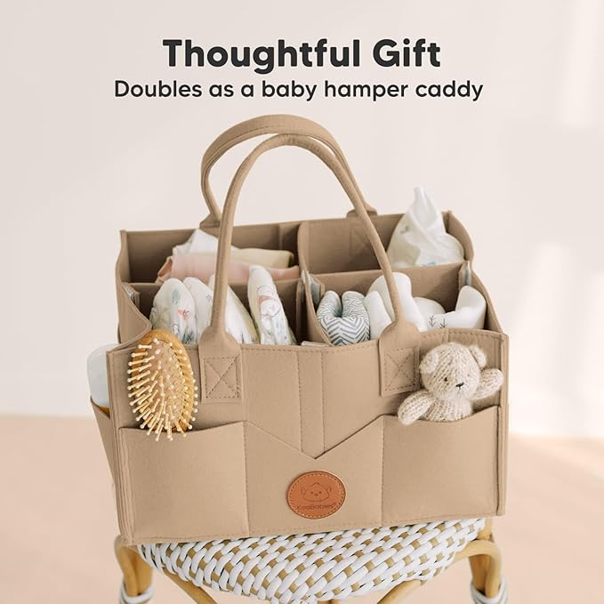 KeaBabies Baby Diaper Caddy Organizer with Handle - Portable Baby Car Organizers and Storage for Nursery, Changing Table, Lar