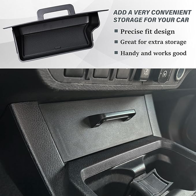 JKCOVER Storage Drawer Tray Compatible with 2016-2023 Toyota Tacoma Secret Compartment Front Gear Shift Center Console Organizer Hidden Storage Box Interior Accessories(Patent Design)