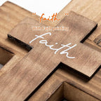 OKSQW Wall Wooden Cross Christians Cross Spiritual Religious Gifts With Hook On Hanging Wall Or Table With Faith For Church H