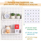Marsui 2 Pcs Wooden Pegboard Shelf with Acrylic 12.2 x 3.94 Inch White Display Shelves Brackets with Metal Hooks Heavy Duty P
