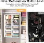 ALLTIDYUP White 5-Tier Hanging Closet Storage Organizer - Space-Saving Dual-Row Foldable Shelves with 3 Hooks, Wardrobe Organ