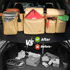 Deluxe Trunk and Backseat Organizer for Medium or large size SUVs & RVs, Detachable Storage Modules with Built-in Cooler,